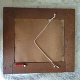 Rustic rectangular vintage oak wall mirror