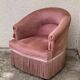 Pink velvet toad armchair 1970
