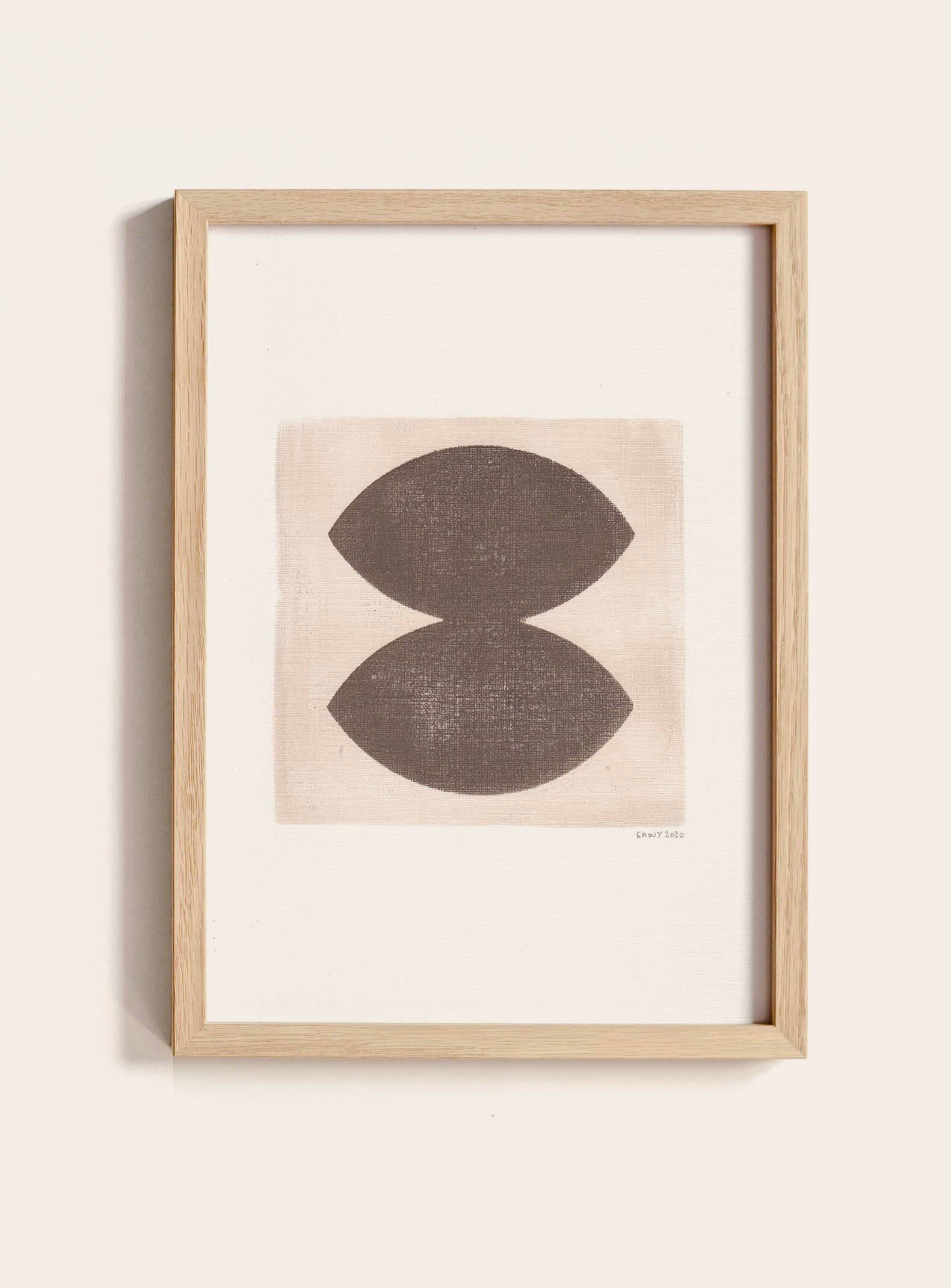 Peinture abstraite sur papier signée Eawy
