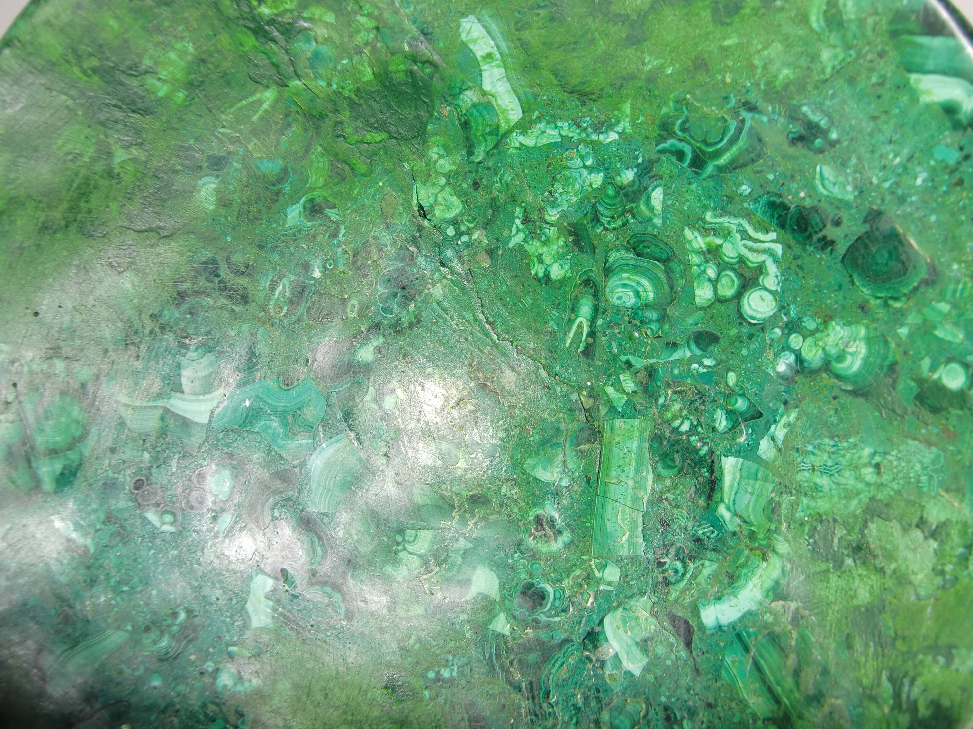 Small salad bowl in genuine Malachite