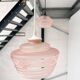 Pink glass ceiling lamp (per piece), 1960s