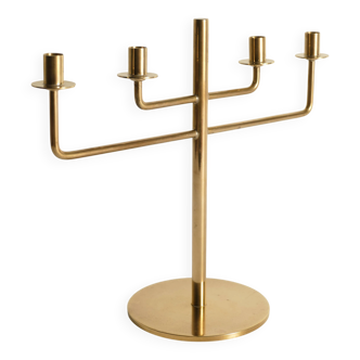 Scandinavian Modern Brass Candelabra by Hans-Agne Jakobsson, Markaryd, 1960s