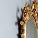 Antique gilded mirror in carved wood, Italy, 20th century