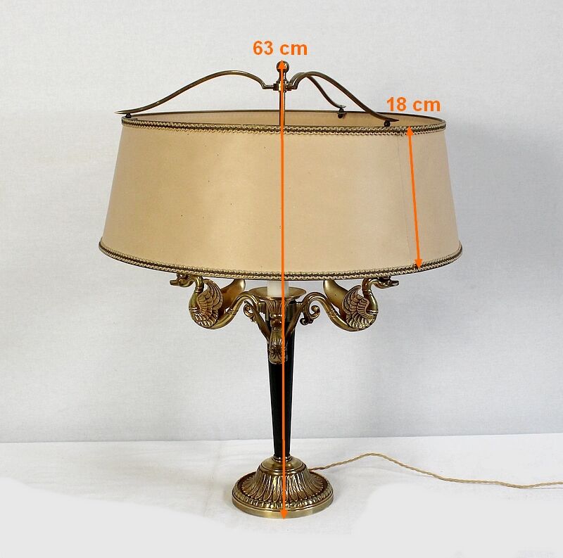 Golden brass lamp, empire style - early twentieth century