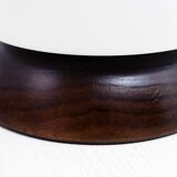 Mushroom lamp in wood and opaline glass