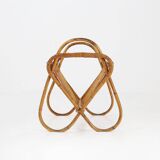 French Vintage fifties rattan magazine rack