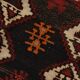 Tapis couloir vintage 4x13 Kilim marron foncé et rouge, 139x396 cm