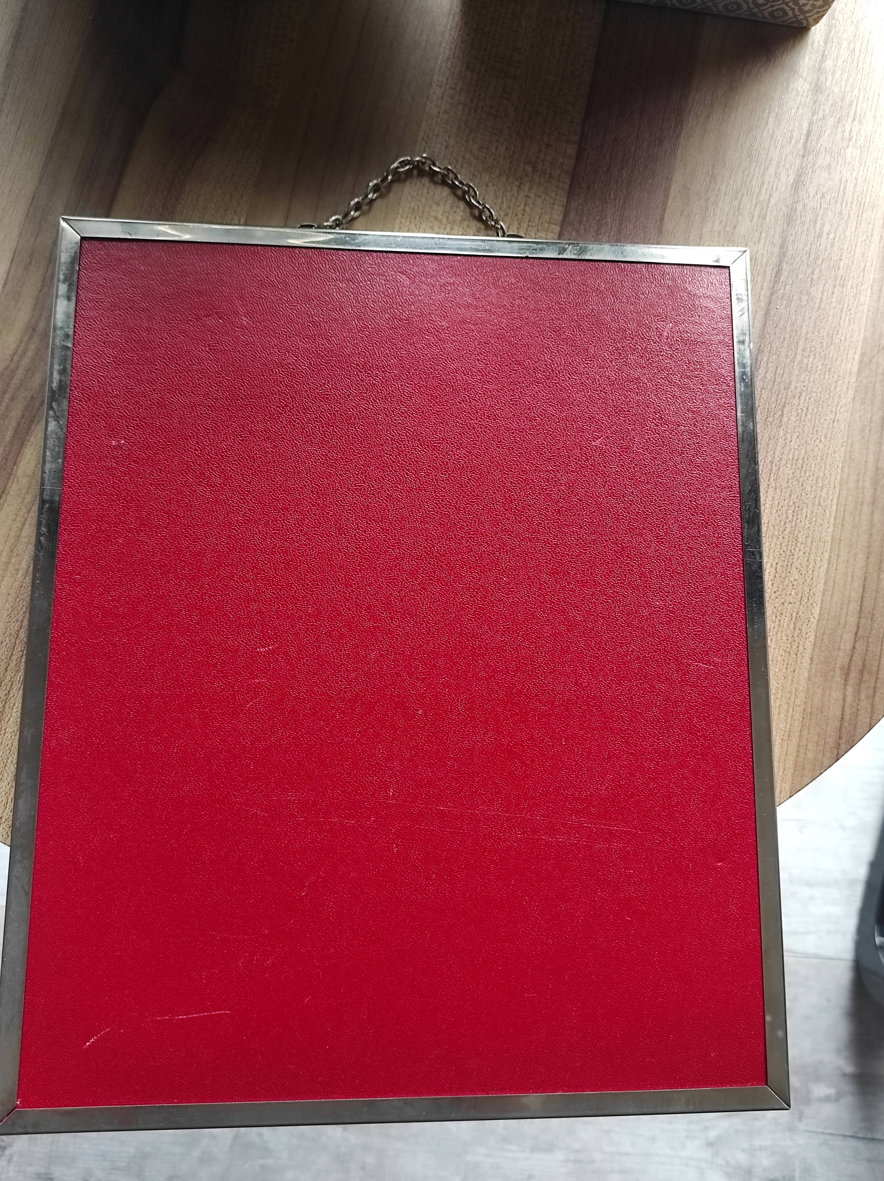 Vintage barber mirror, with chain, Combastel, made in France