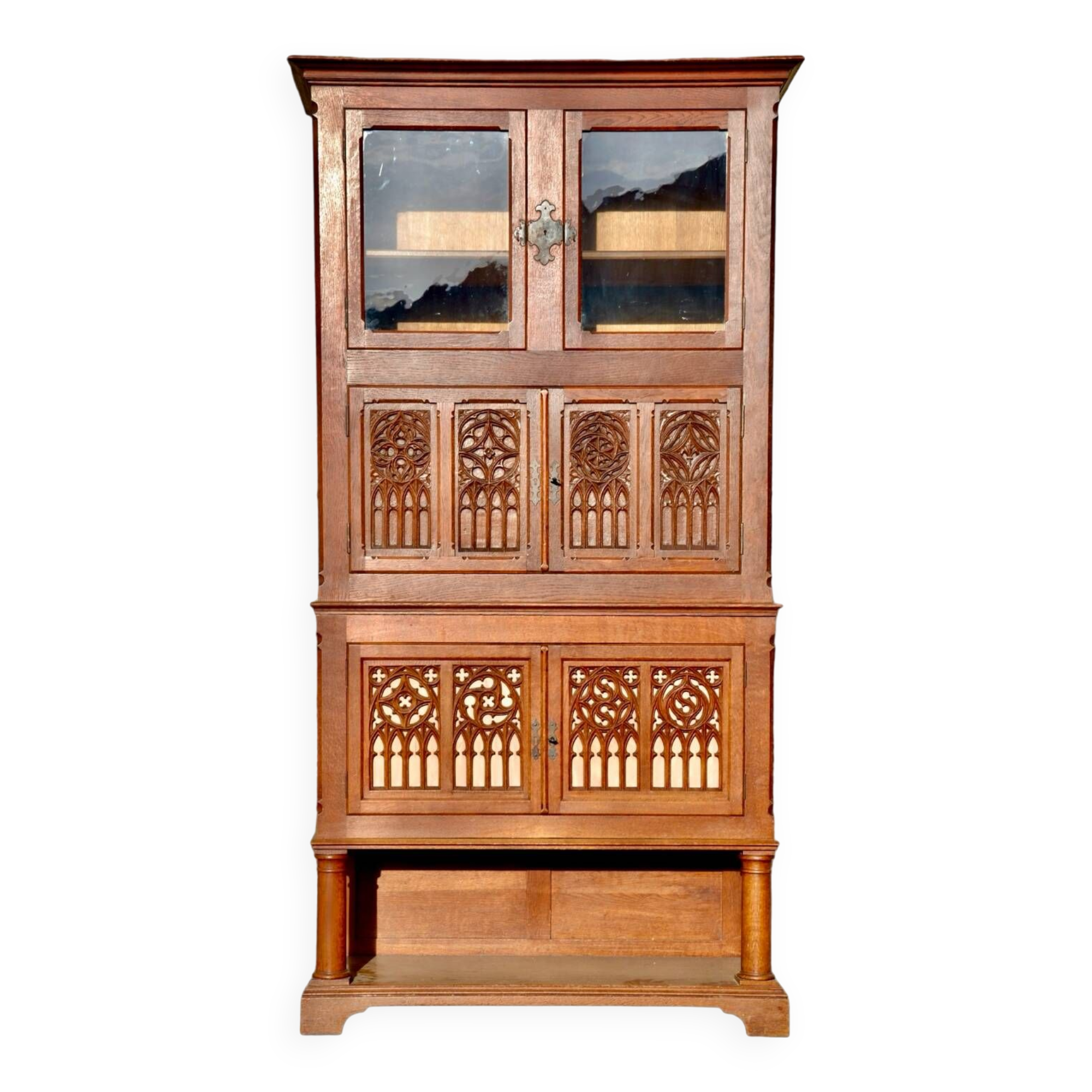Neo-Gothic carved oak sideboard