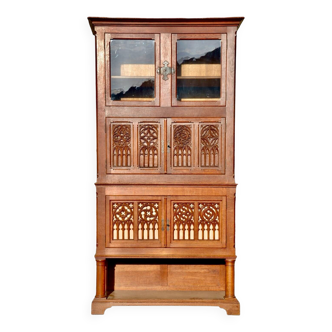 Neo-Gothic carved oak sideboard