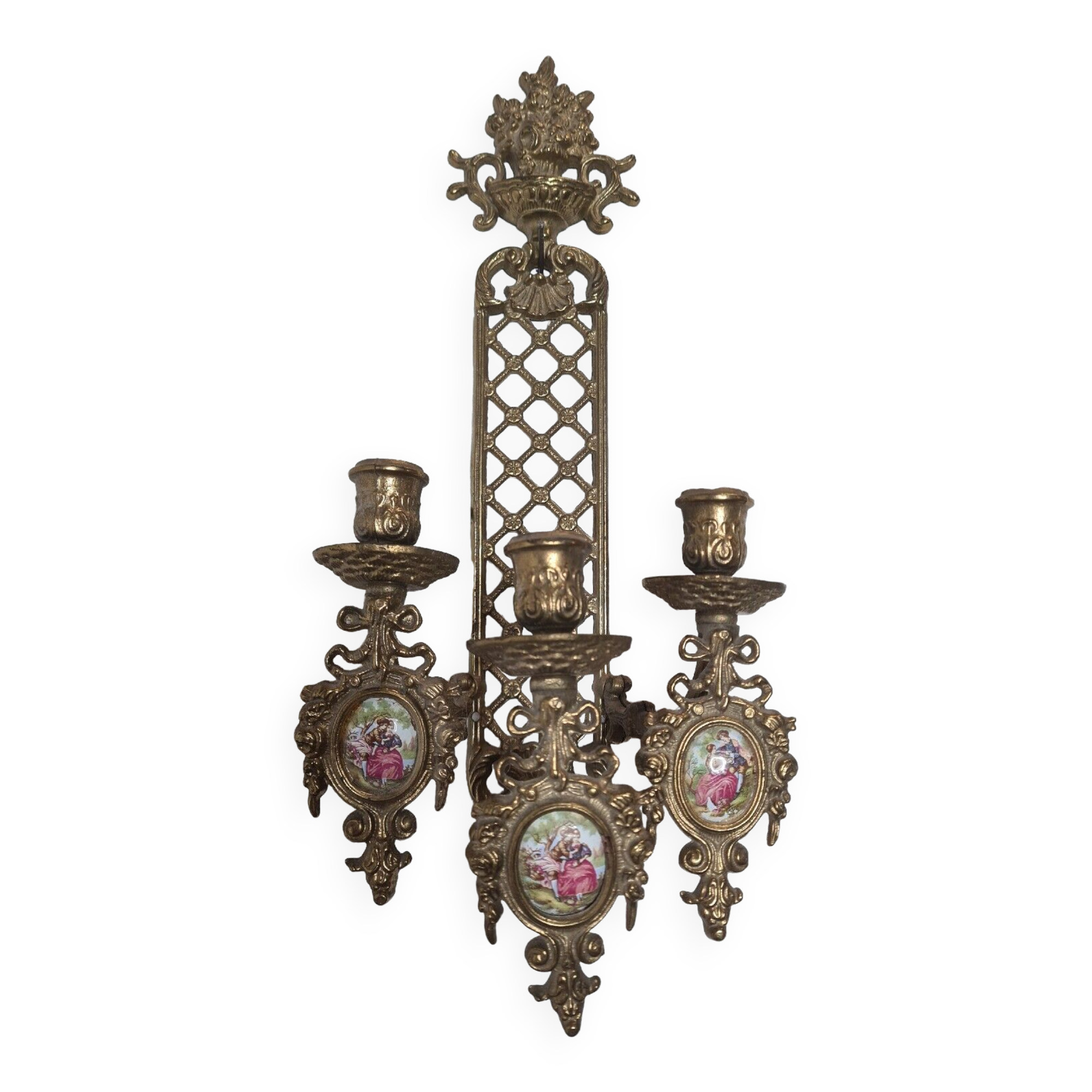 Bronze wall candle holder