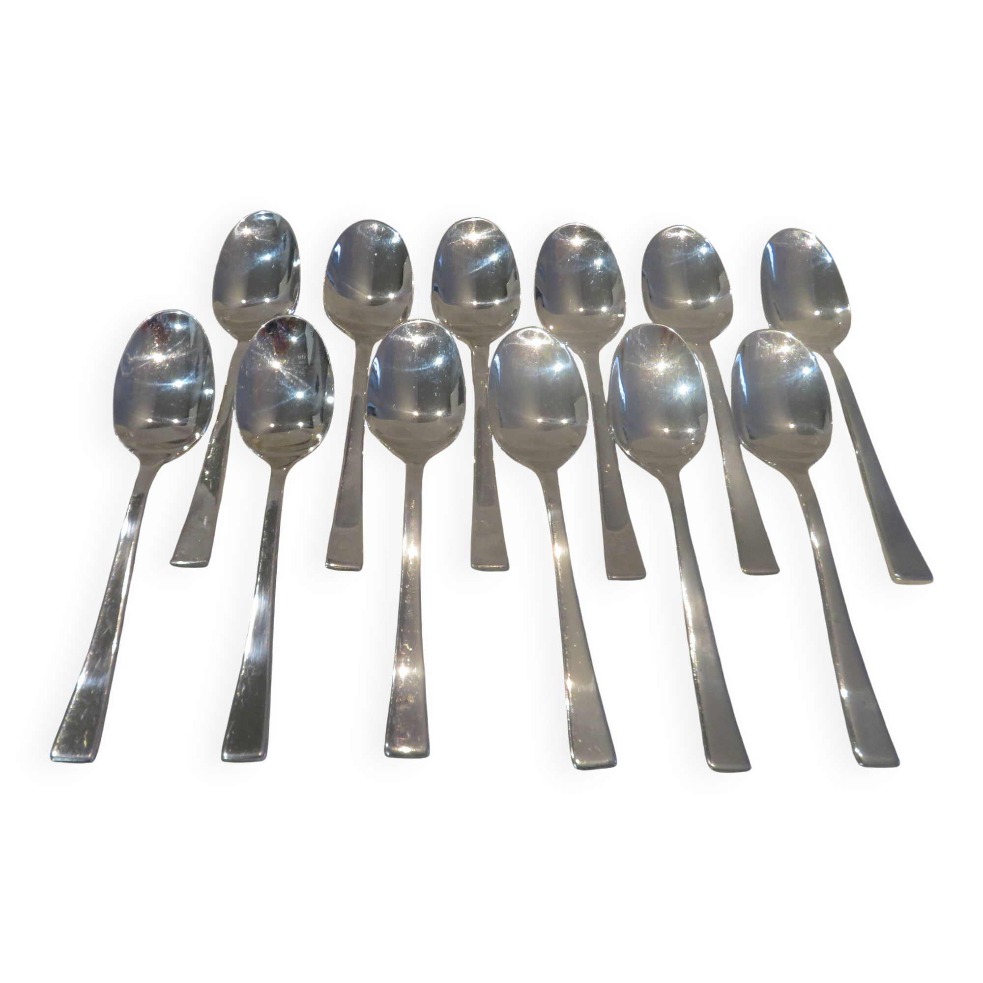 12 Christofle Concorde silver-plated mocha spoons, 10.1 cm
