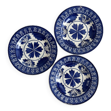 Set of 3 ironstone plates Choisy Le Roi