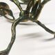 Sculptural bronze candlestick with a patina in the style of Giacometti, 1990.