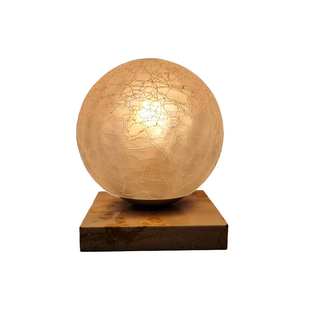 Vintage Crackle Marble Lamp, 1970s