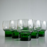 Suite of six aperitif glasses