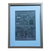 Screen print by Victor Vasarely - "Wave Series" - Waves & Movement