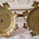 Pair of antique table lamps in white marble and gold metal.