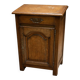 Small antique jam cupboard in solid oak, with one door and one drawer.