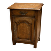 Petit confiturier ancien en chêne massif, une porte et un tiroir