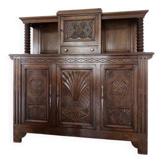 Engraved oak sideboard - 1950s