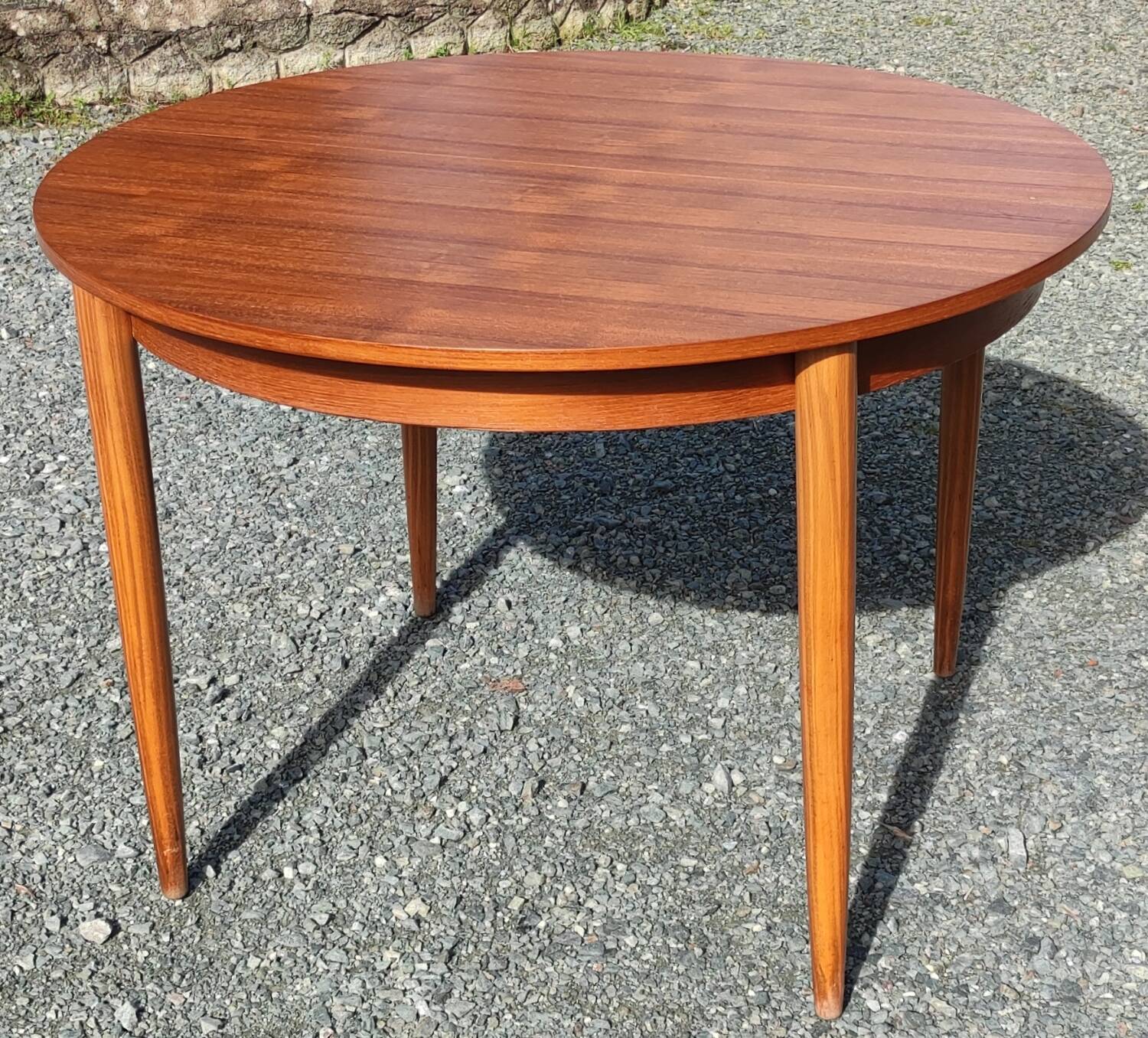 Old round extendable Scandinavian style table from the 1960s