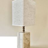 Onyx and brass lamp with a square shade.