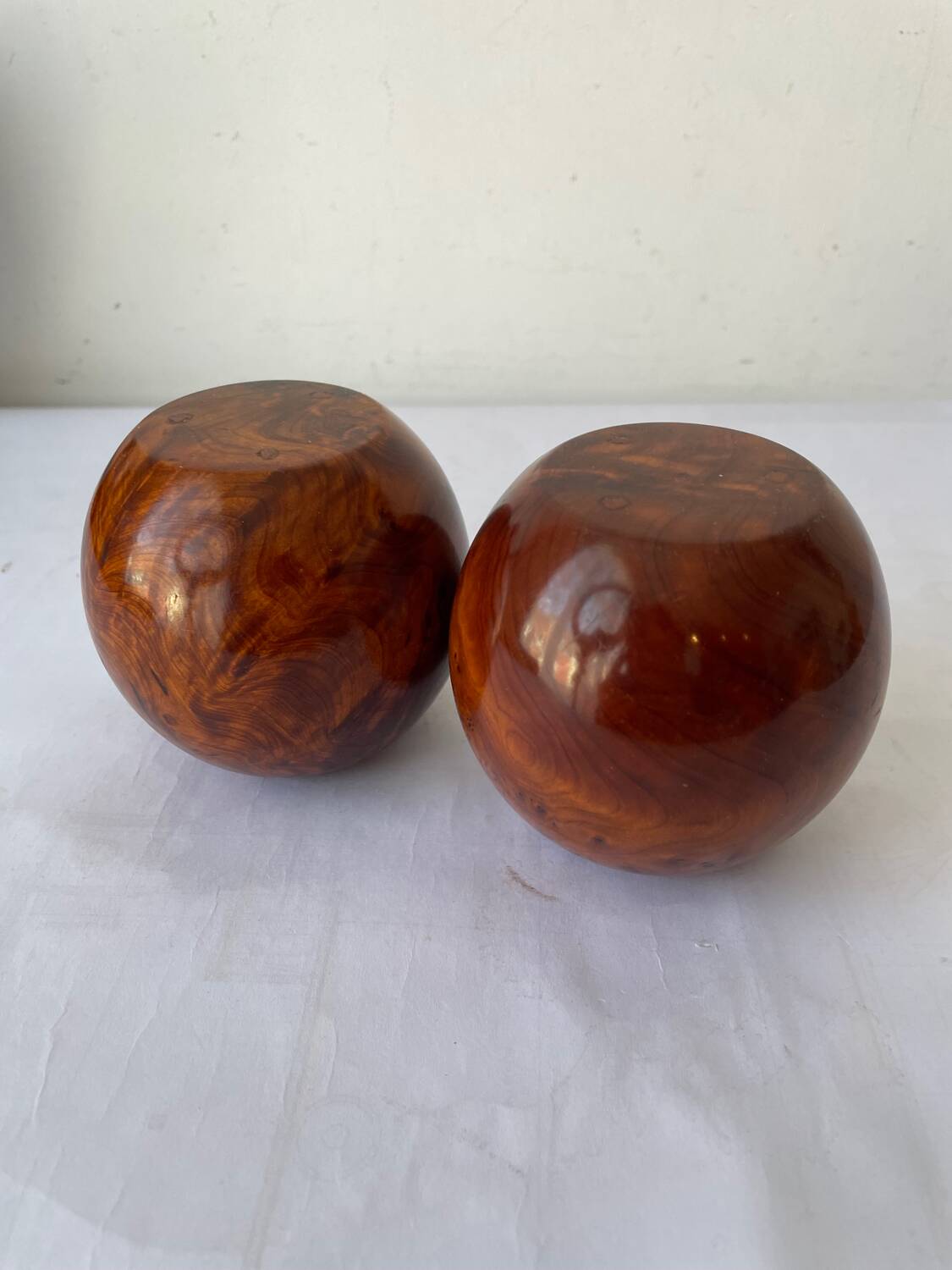 Pair of Thuya burl candlesticks