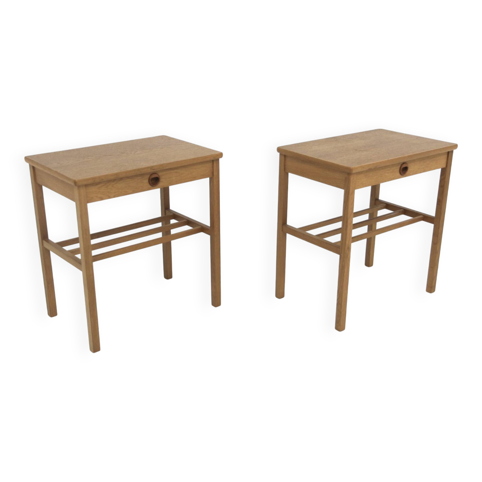 Set of 2 oak bedside tables, Sweden, 1960