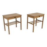 Set of 2 oak bedside tables, Sweden, 1960
