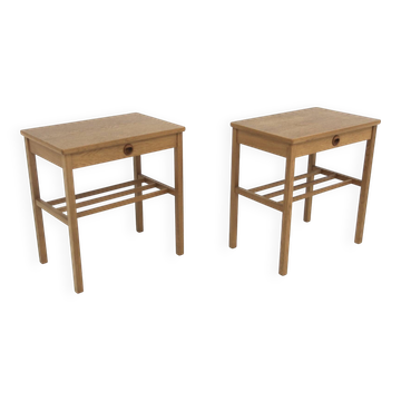 Set of 2 oak bedside tables, Sweden, 1960