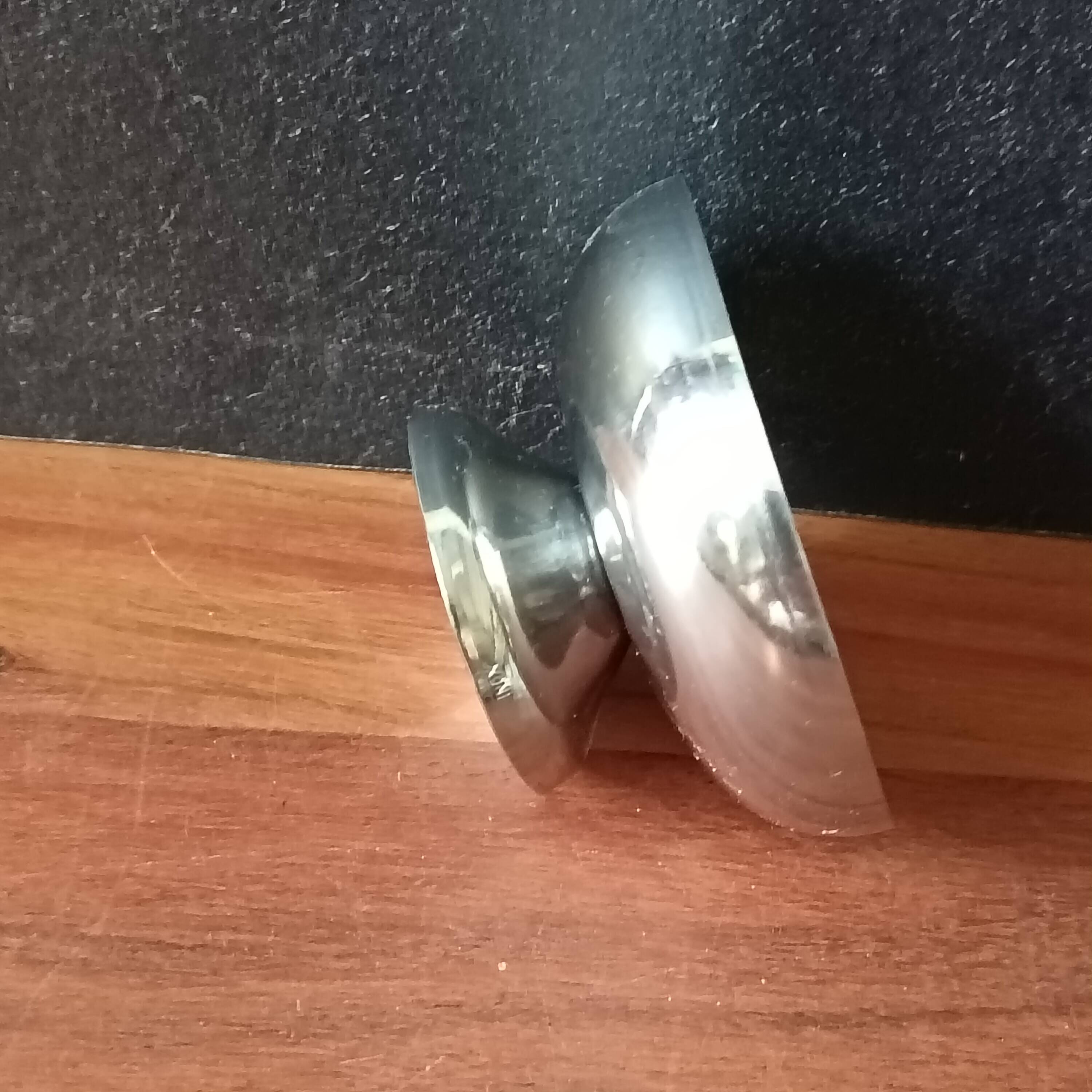 6 stainless steel ice cream cups and spoons, French, stainless steel bowl