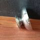 6 stainless steel ice cream cups and spoons, French, stainless steel bowl