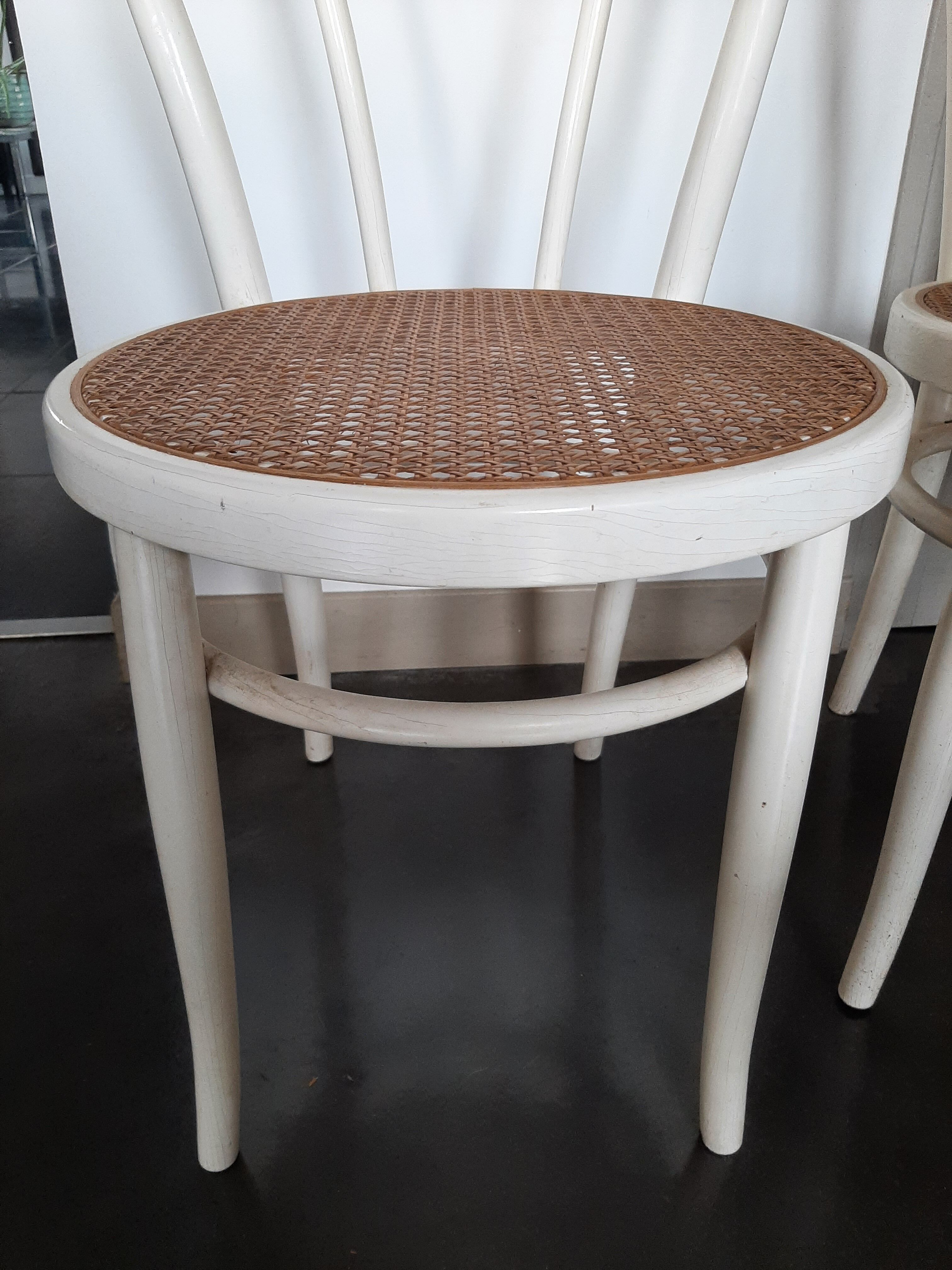 Set of 4 wooden bistro chairs turned dal vera