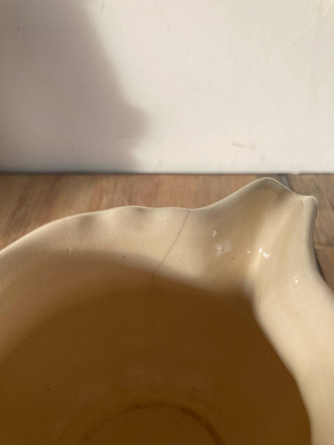 Sarreguemines earthenware milk jug Ivory
