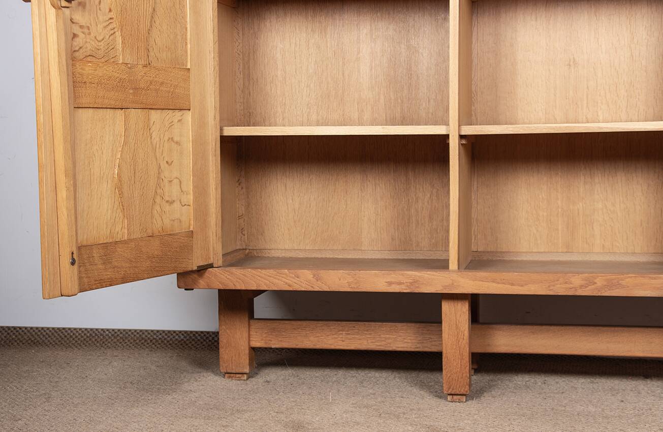 Solid oak buffet and faience, Guillerme and Chambron for your home,