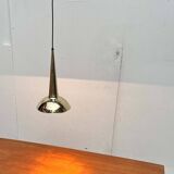 Danish mid-century brass cone pendant lamps, 1950s, set of 2.