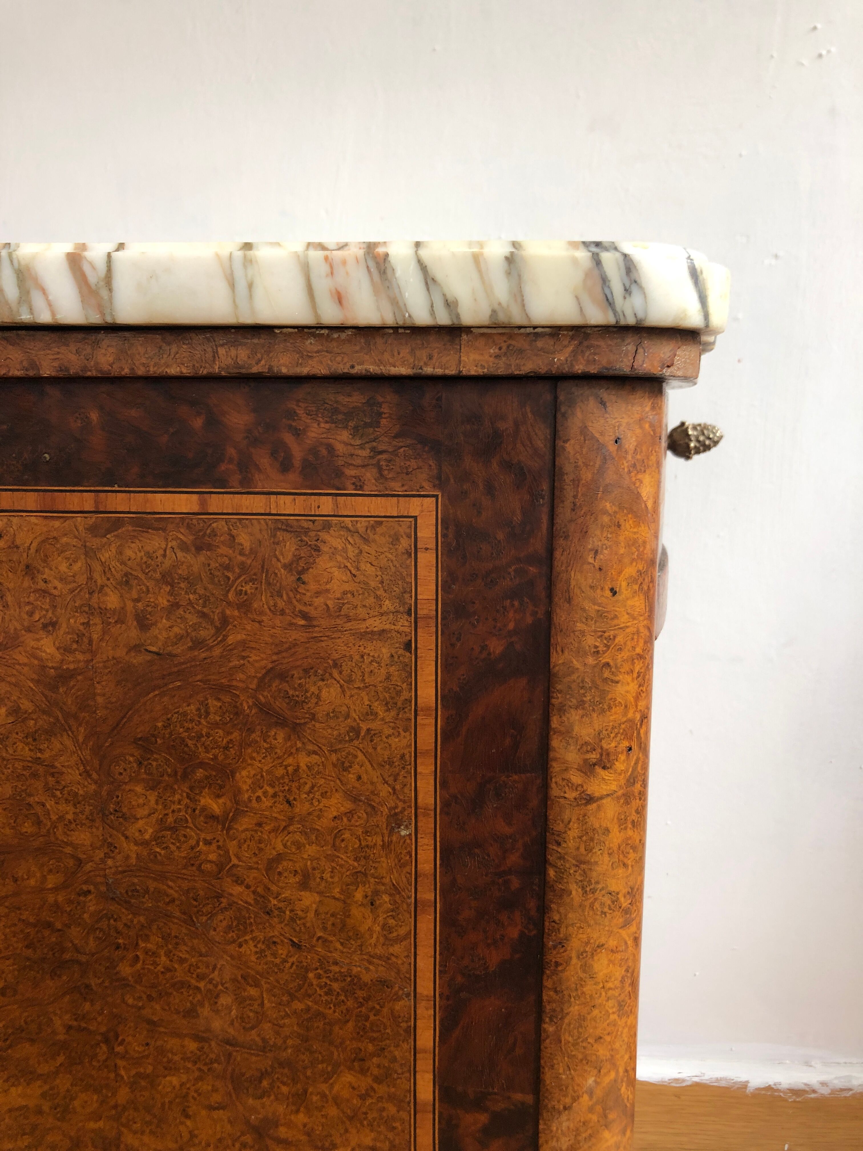 Marquetry bedside table
