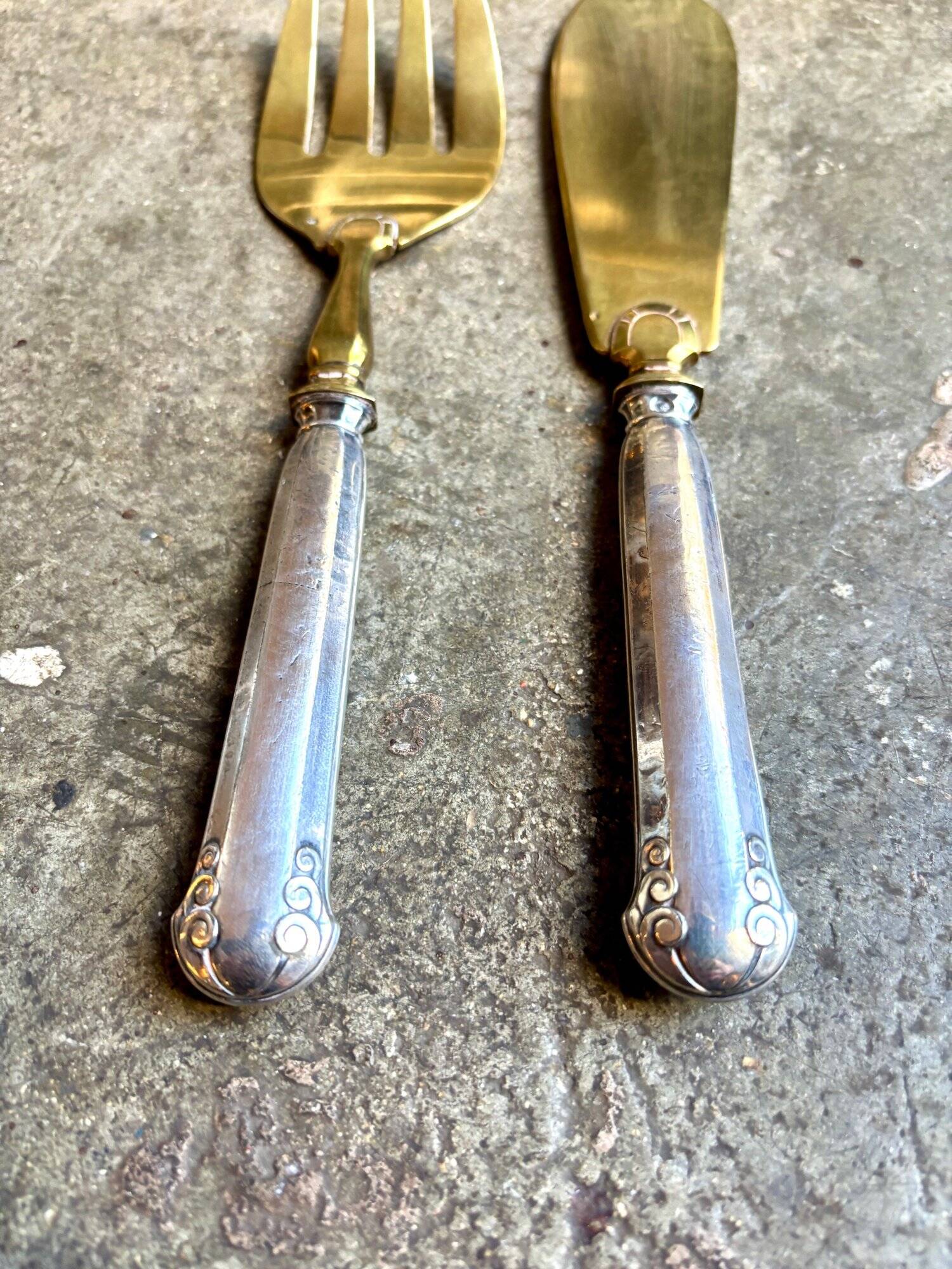 Silver and vermeil serving cutlery