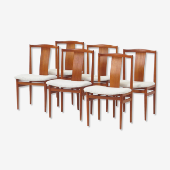 Ensemble de 6 chaises en teck design danois du milieu du siècle par Henning Sørensen