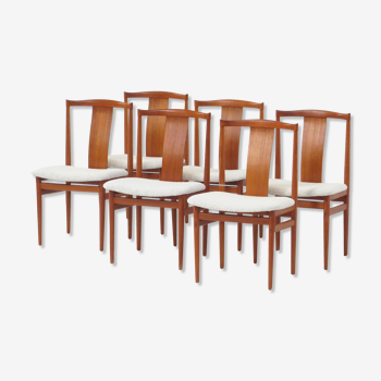 Set of 6 mid century Danish design teak dining chairs by Henning Sørensen