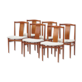 Set of 6 mid century Danish design teak dining chairs by Henning Sørensen