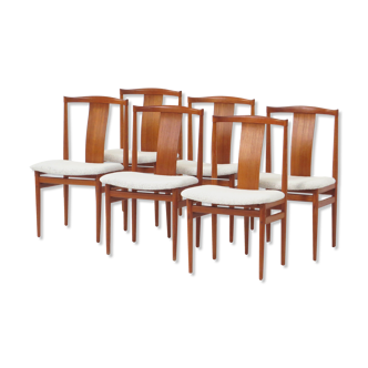 Ensemble de 6 chaises en teck design danois du milieu du siècle par Henning Sørensen