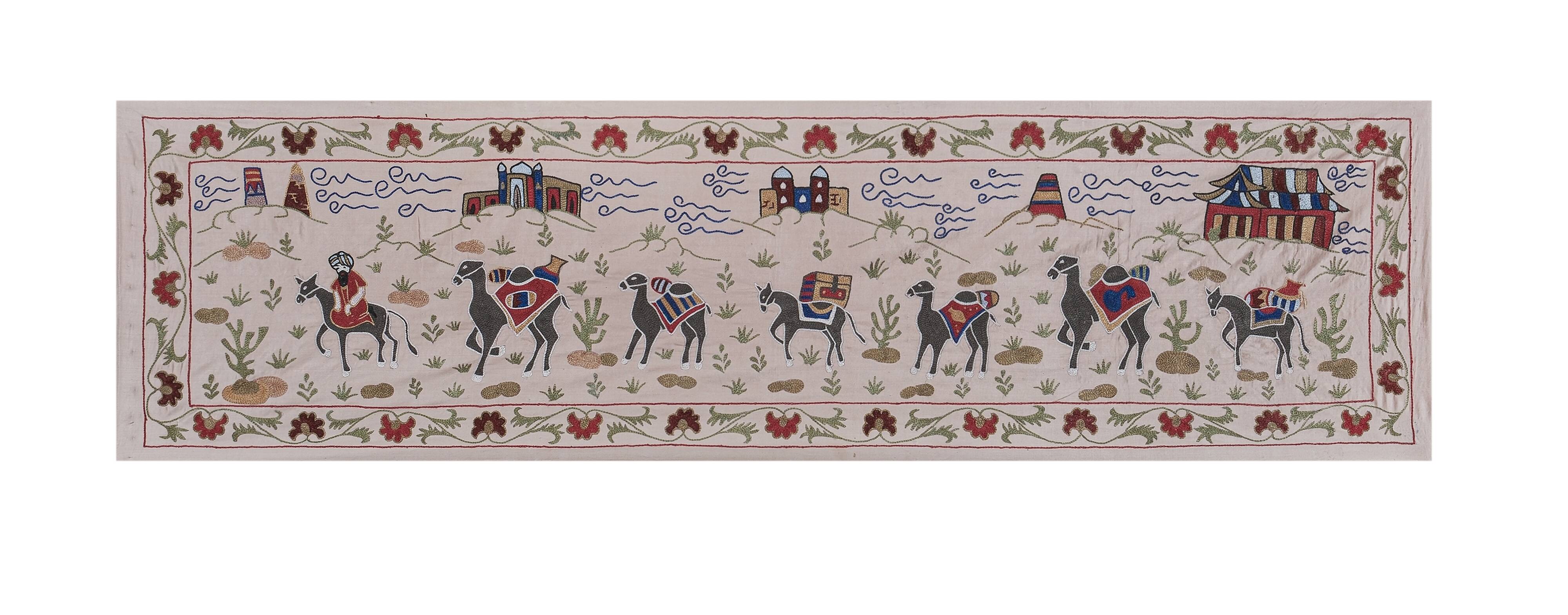 Hand knotted rug, vintage turkish rug 54x193 cm