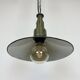 Industrial green enamel military pendant lamp with cast aluminium top, 1960s
