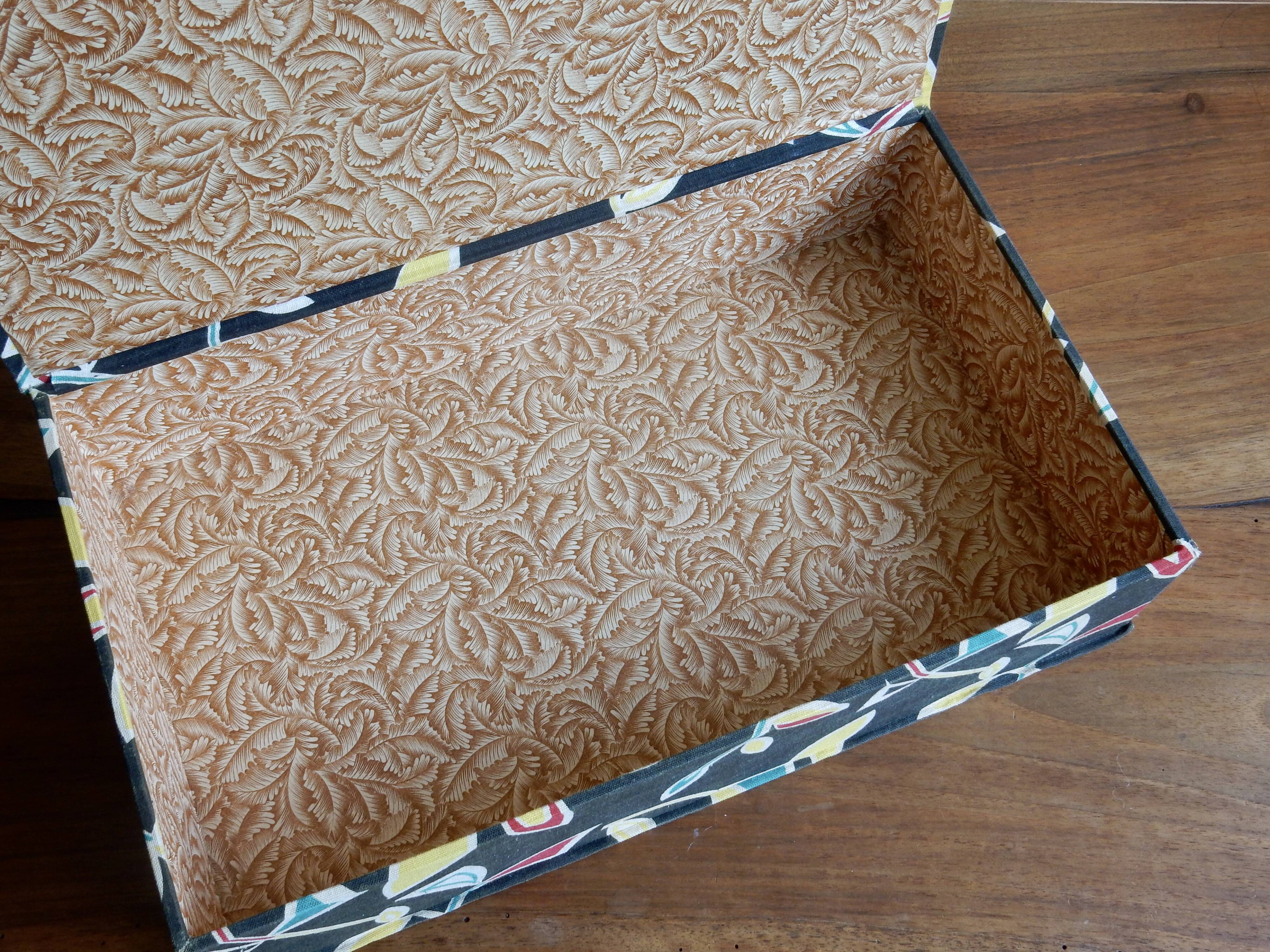 1950s fabric sewing box