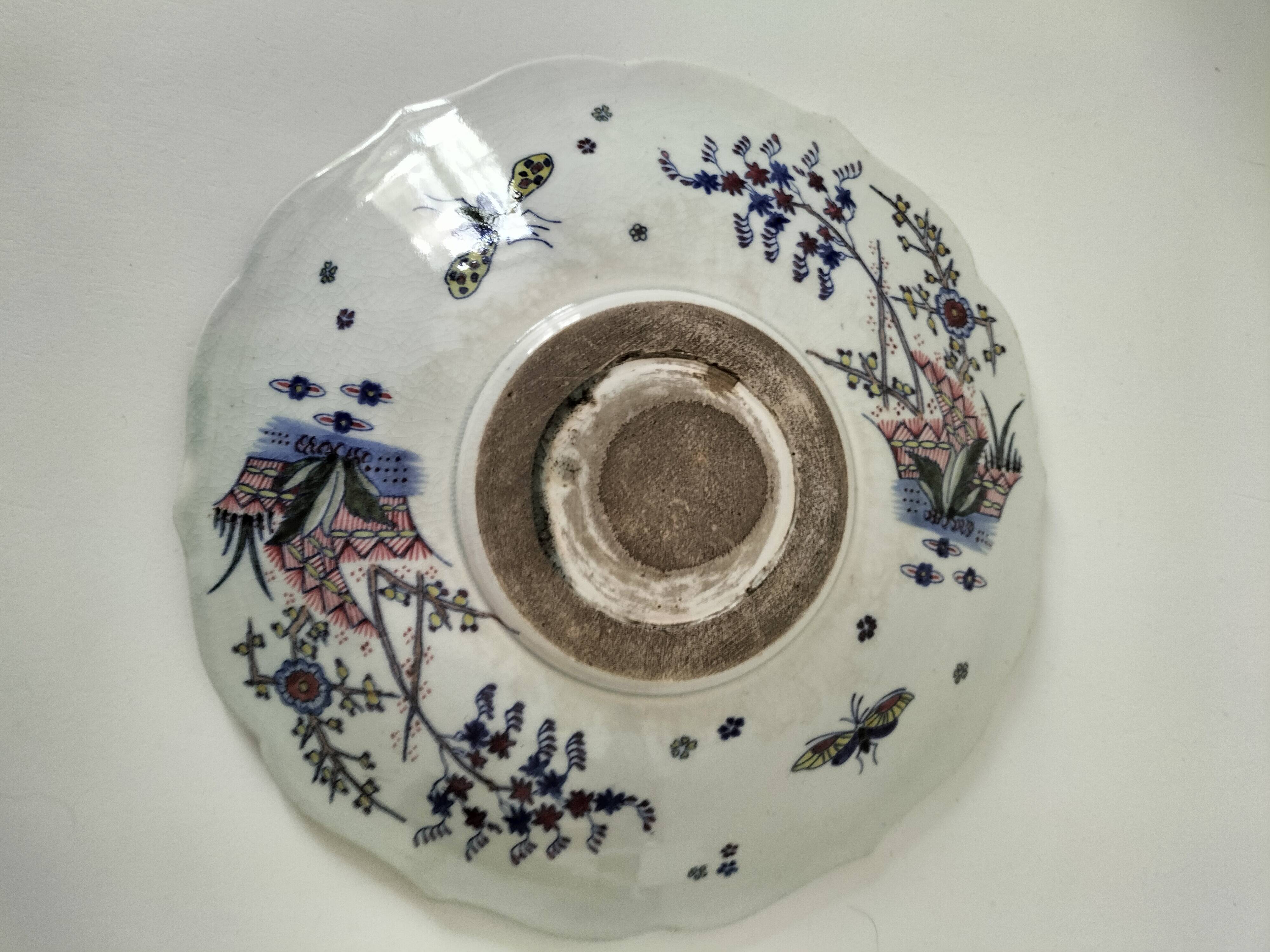 Desvres faience plate – Decoration on both sides – Circa 1890-1910