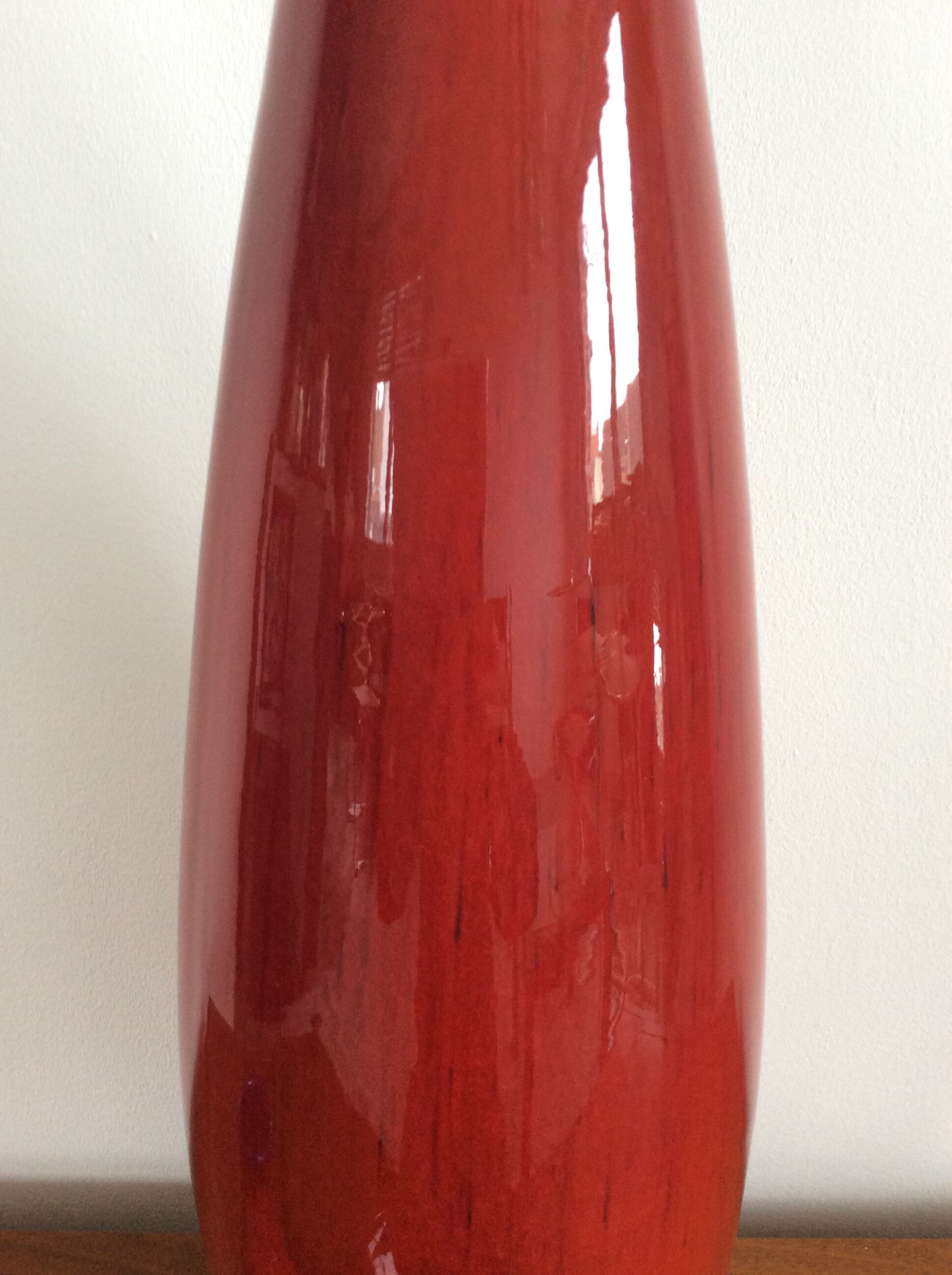 Série de 3 vases céramique rouge vintage des années 60-70
