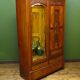 Walnut compactum wardrobe with mirror