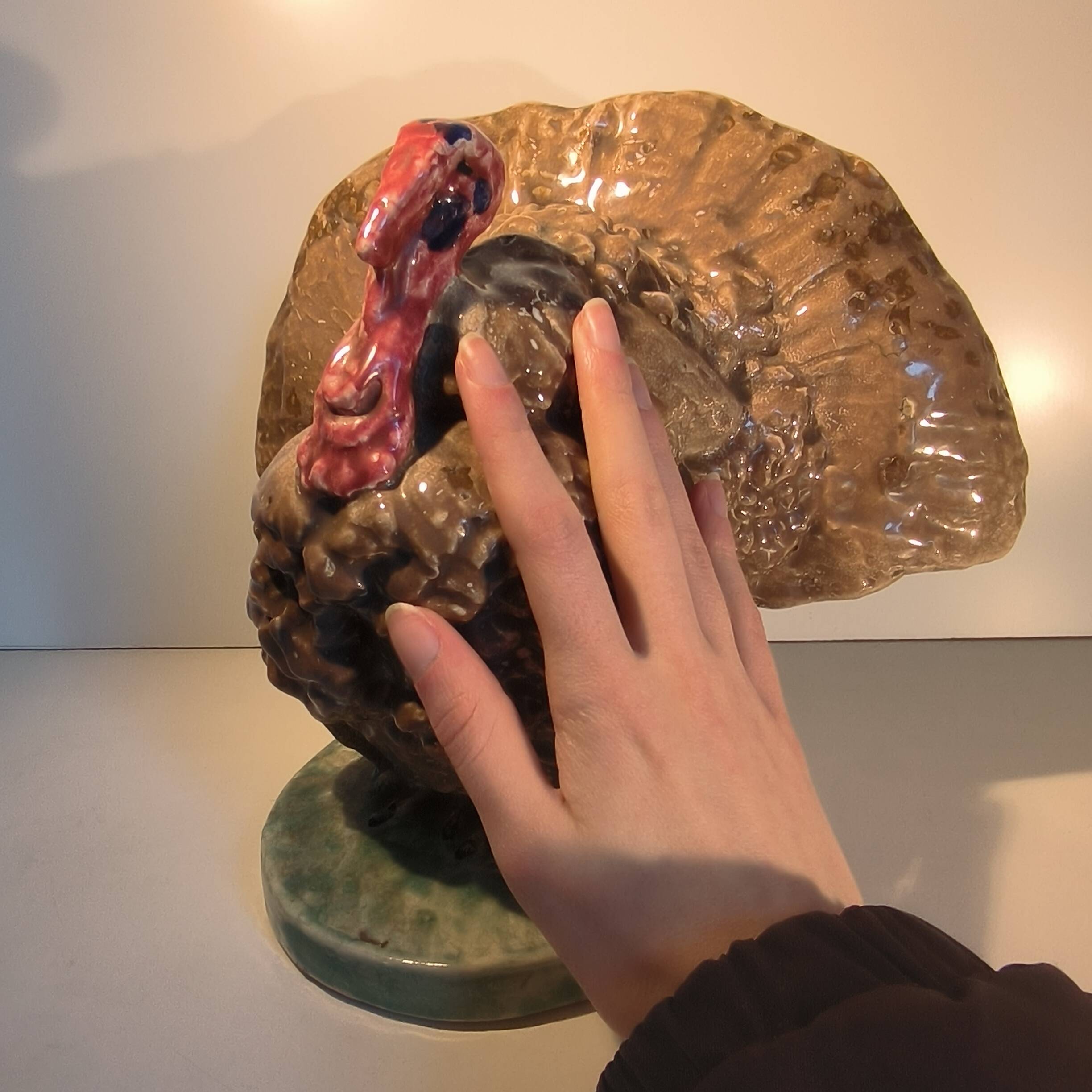 Domien ingels for ceramaes 'turkey' rare polychrome animal sculpture c
